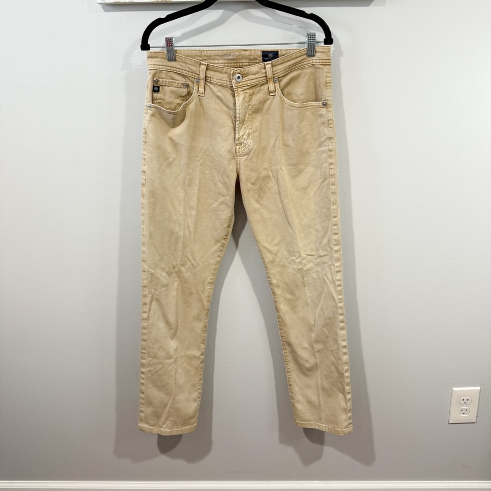 AG Adriano Goldschmied Everett Slim Straight Jeans Tan 31x32
